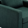 Single Seat Module Sofa Sectional Couch With Armrest With 1 Ottoman,Cushion Covers Non Removable And Non Washable,Green Green Wood Primary Living Space Soft Modern Rubberwood Foam Linen 1 Seat
