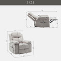 Power Recliner Chair With Adjustable Massage Function, Velvet Electric Power Chair For Elderly With One Side Pockets, Recliner Chair With Heating System For Living Room,Beige Beige Velvet