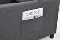 3 In 1 Convertible Futon Sofa Bed With Adjustable Backrest, Single Sofa Bed With Pull Out Sleeper, Convertible Futon Chair For Living Room, Side Bag And 1 Lumbar Pillow,Dark Gray Dark Gray Linen Wood Fabric 1 Seat