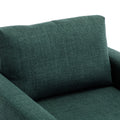 Single Seat Module Sofa Sectional Couch With Armrest With 1 Ottoman,Cushion Covers Non Removable And Non Washable,Green Green Wood Primary Living Space Soft Modern Rubberwood Foam Linen 1 Seat
