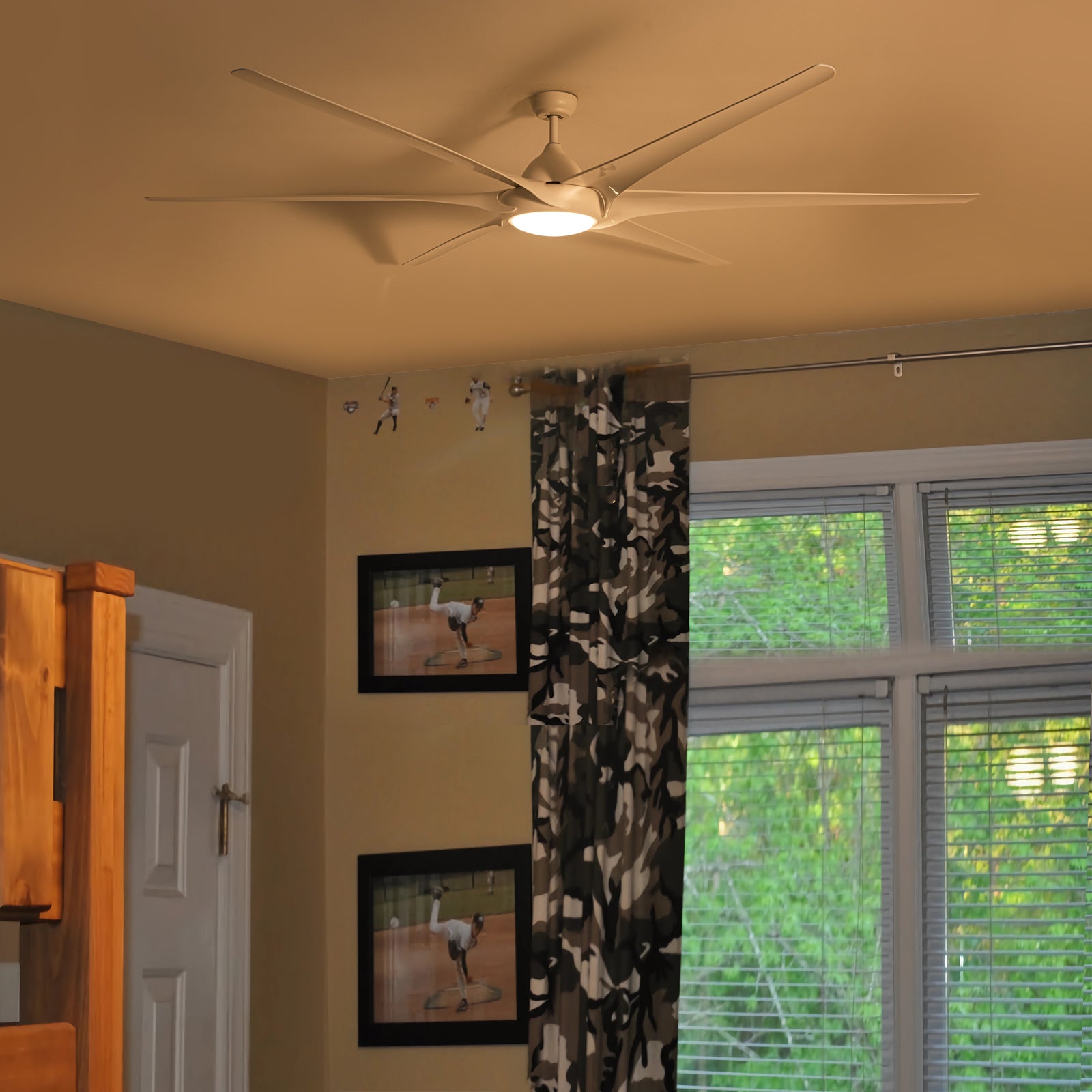 100" Ceiling Fans With Lights And Remote White Abs