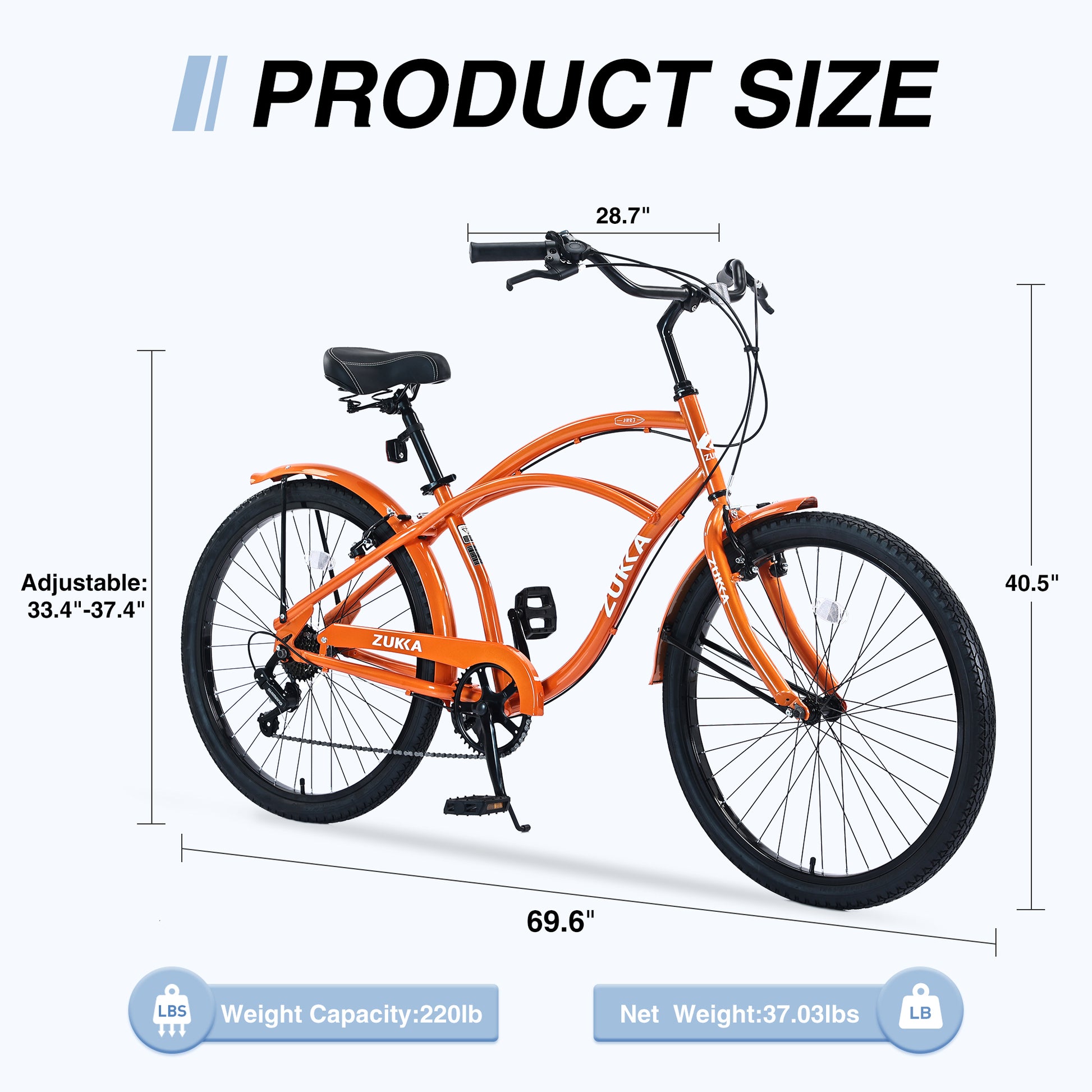 7 Speed Bicycles 26"Inch Multiple Colors Men'S Beach Cruiser Bike Cycling Orange Garden & Outdoor Steel