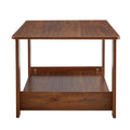 Modern And Practical Walnut Textured Coffee Tablestea Tables. The Double Layered Coffee Table Is Made Of Mdf Material. Suitable For Living Room 43.3