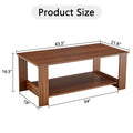 Modern And Practical Walnut Textured Coffee Tablestea Tables. The Double Layered Coffee Table Is Made Of Mdf Material. Suitable For Living Room 43.3