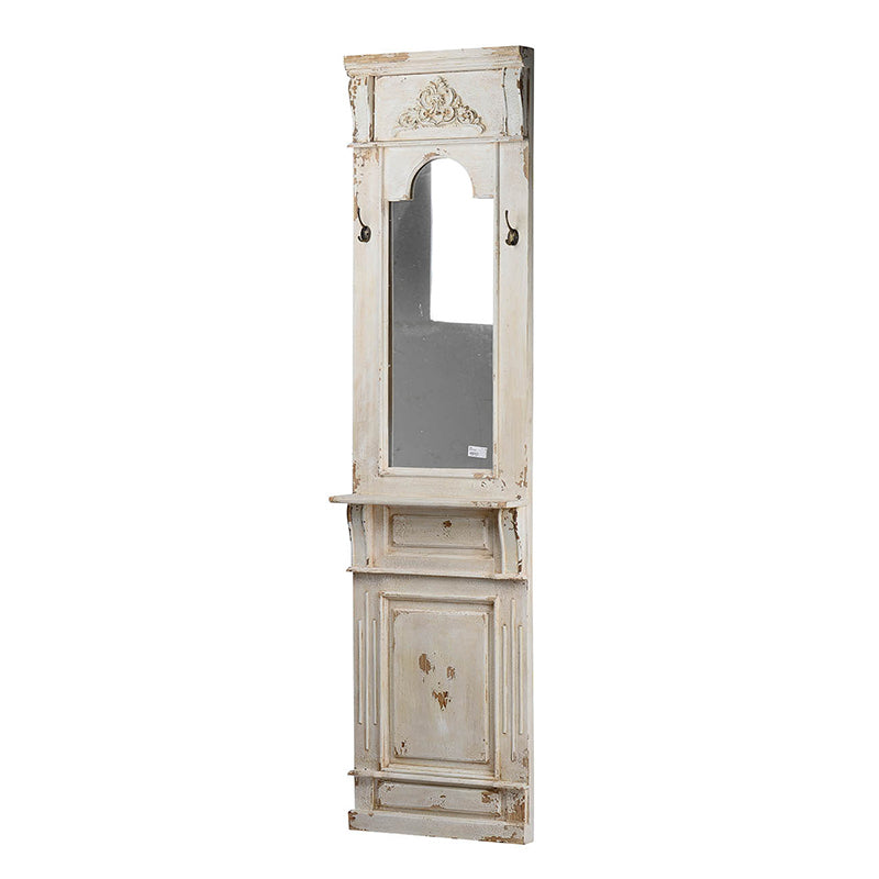 20" X 76" Classic Vintage Antique White Wall Mirror, French Country Wall Decor White Wood Glass