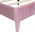 Full Size Upholstered Cloud Shape Bed ,Velvet Platform Bed With Headboard,No Box Spring Needed,Pink Pink Velvet