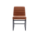 Upholstered Leather Dining Chairs Set Of 2 With Metal Legs, Mid Century Modern Leisure Chairs For Kitchen Living Room Dining Room Bistro Coffee Shop,Brown Brown Dining Room Foam Dry Clean Modern Dining Chairs Foam Pu Leather