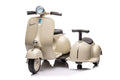 6V Licensed Vespa Scooter Motorcycle With Side Car For Kids, Gray Gray Chrome