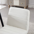 Upholstered Leather Dining Chairs Set Of 2 With Metal Legs, Mid Century Modern Leisure Chairs For Kitchen Living Room Dining Room Bistro Coffee Shop,Cream Cream Dining Room Foam Dry Clean Modern Dining Chairs Foam Pu Leather