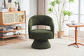 Swivel Accent Chair Armchair, Round Barrel Chair In Fabric For Living Room Bedroom,Green Teddy Green Foam Faux Fur