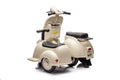 6V Licensed Vespa Scooter Motorcycle With Side Car For Kids, Gray Gray Chrome