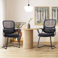 Mid Back Task Chair With Lumbar Support,Black L,Two Black Abs Pc