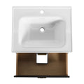 24 Inch Wall Mounted Bathroom Vanity With Sink, For Small Bathroom Kd Packing 2 Black Chestnut Bathroom Wall Mounted Modern Plywood