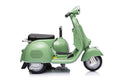 6V Licensed Vespa Scooter Motorcycle With Side Car For Kids, Green Green Under 50 Lbs Chrome