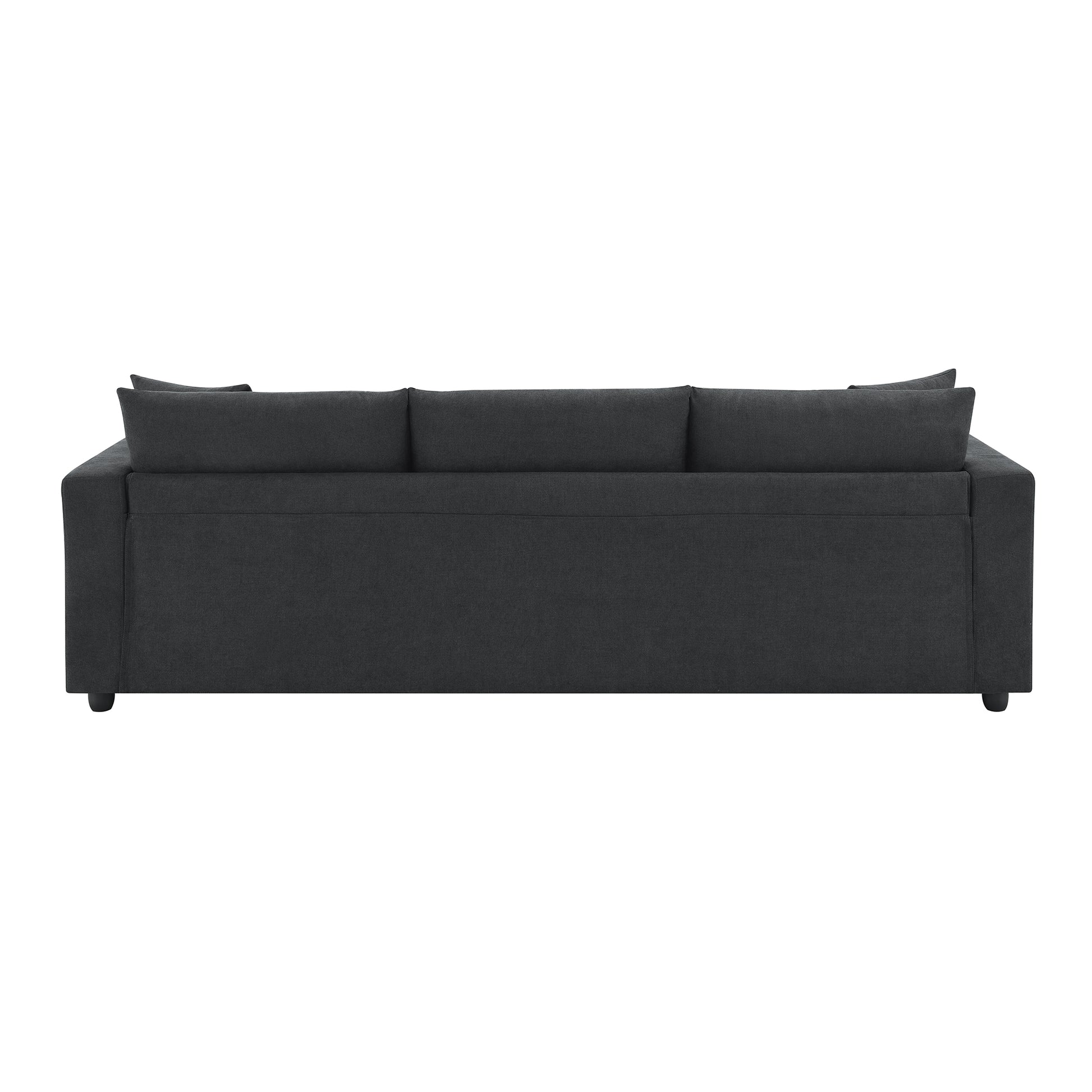 100.4*64.6" Modern Sectional Sofa,L Shaped Couch Set With 2 Free Pillows,4 Seat Polyester Fabric Couch Set With Convertible Ottoman For Living Room, Apartment, Office,4 Colors Black Polyester 3 Seat