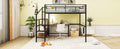 Full Size Metal Loft Bed With Desk And Lateral Storage Ladder, Black Black Metal