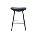 Bar Stools Set Of 2 Armless Counter Low Bar Stools Without Back Modern Pu Leather Stools With Metal Leg And Footrest ,Black Black Pu Kitchen Foam Dry Clean Modern Bar Stools Foam Pu Leather
