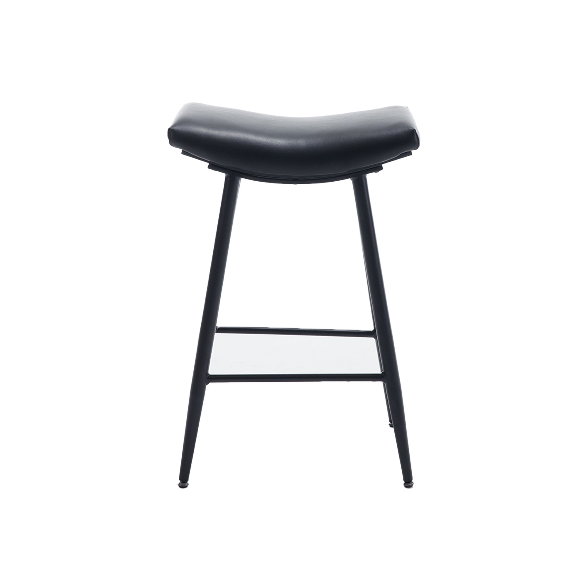 Bar Stools Set Of 2 Armless Counter Low Bar Stools Without Back Modern Pu Leather Stools With Metal Leg And Footrest ,Black Black Pu Kitchen Foam Dry Clean Modern Bar Stools Foam Pu Leather