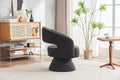 Swivel Accent Chair Armchair, Round Barrel Chair In Fabric For Living Room Bedroom,Grey Teddy Grey Teddy Foam Faux Fur