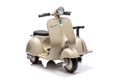 6V Licensed Vespa Scooter Motorcycle With Side Car For Kids, Gray Gray Chrome