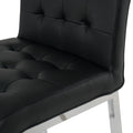 Modern Design High Counter Stool Electroplated Leg Kitchen Restaurant Black Pu Bar Chair Set Of 2 Black Foam