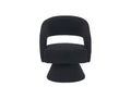 Swivel Accent Chair Armchair, Round Barrel Chair In Fabric For Living Room Bedroom,Black Teddy Black Foam Faux Fur