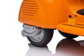 6V Licensed Vespa Scooter Motorcycle With Side Car For Kids, Orange Orange Chrome