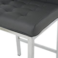 Modern Design High Counter Stool Electroplated Leg Kitchen Restaurant Grey Pu Bar Chair Set Of 2 Grey Foam
