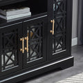 Sideboard Buffet Table With Doors Black Primary Living Space Mdf