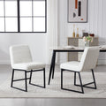 Upholstered Leather Dining Chairs Set Of 2 With Metal Legs, Mid Century Modern Leisure Chairs For Kitchen Living Room Dining Room Bistro Coffee Shop,Cream Cream Dining Room Foam Dry Clean Modern Dining Chairs Foam Pu Leather