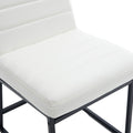 Upholstered Leather Dining Chairs Set Of 2 With Metal Legs, Mid Century Modern Leisure Chairs For Kitchen Living Room Dining Room Bistro Coffee Shop,Cream Cream Dining Room Foam Dry Clean Modern Dining Chairs Foam Pu Leather