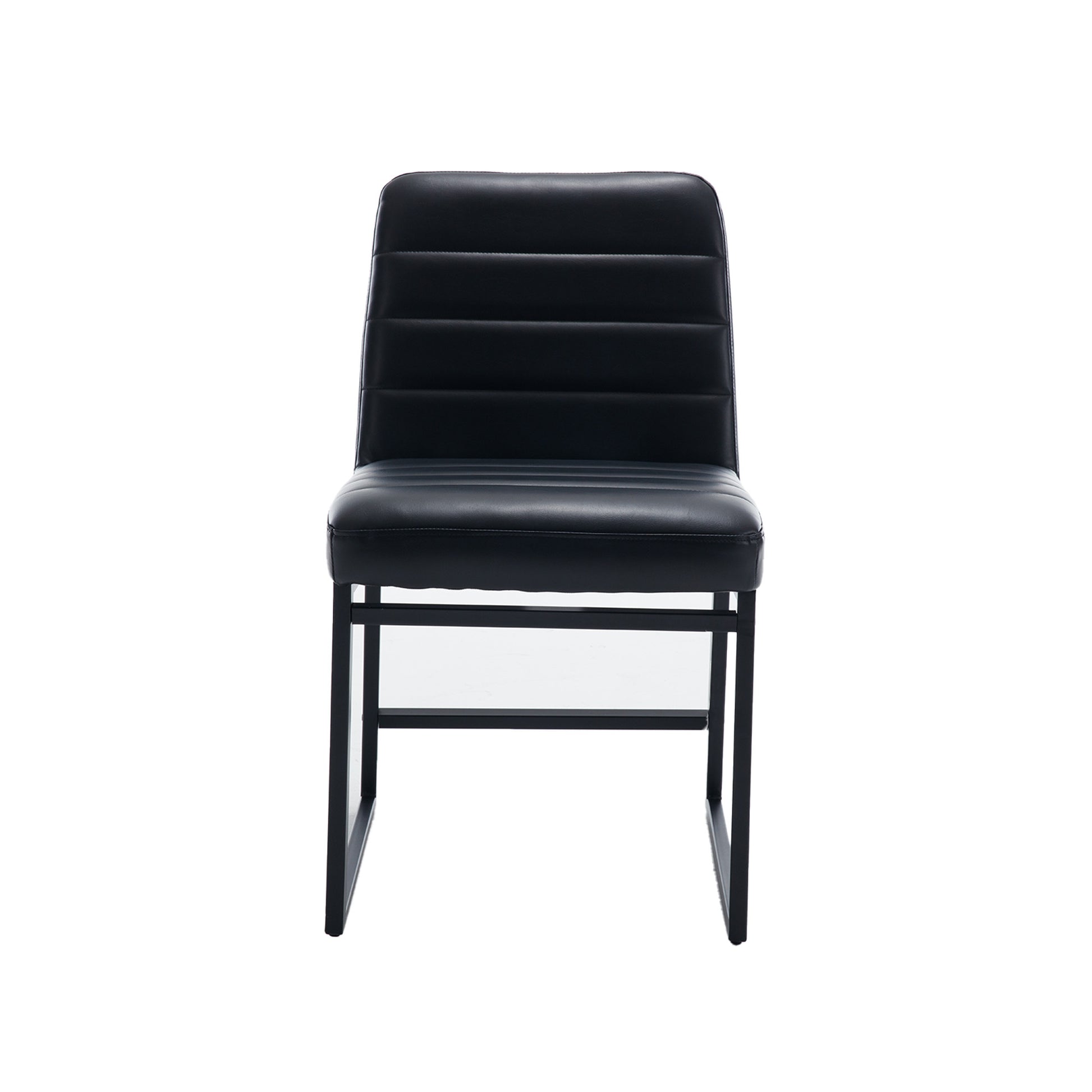 Upholstered Leather Dining Chairs Set Of 2 With Metal Legs, Mid Century Modern Leisure Chairs For Kitchen Living Room Dining Room Bistro Coffee Shop,Black Black Dining Room Foam Dry Clean Modern Dining Chairs Foam Pu Leather