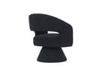 Swivel Accent Chair Armchair, Round Barrel Chair In Fabric For Living Room Bedroom,Black Teddy Black Foam Faux Fur