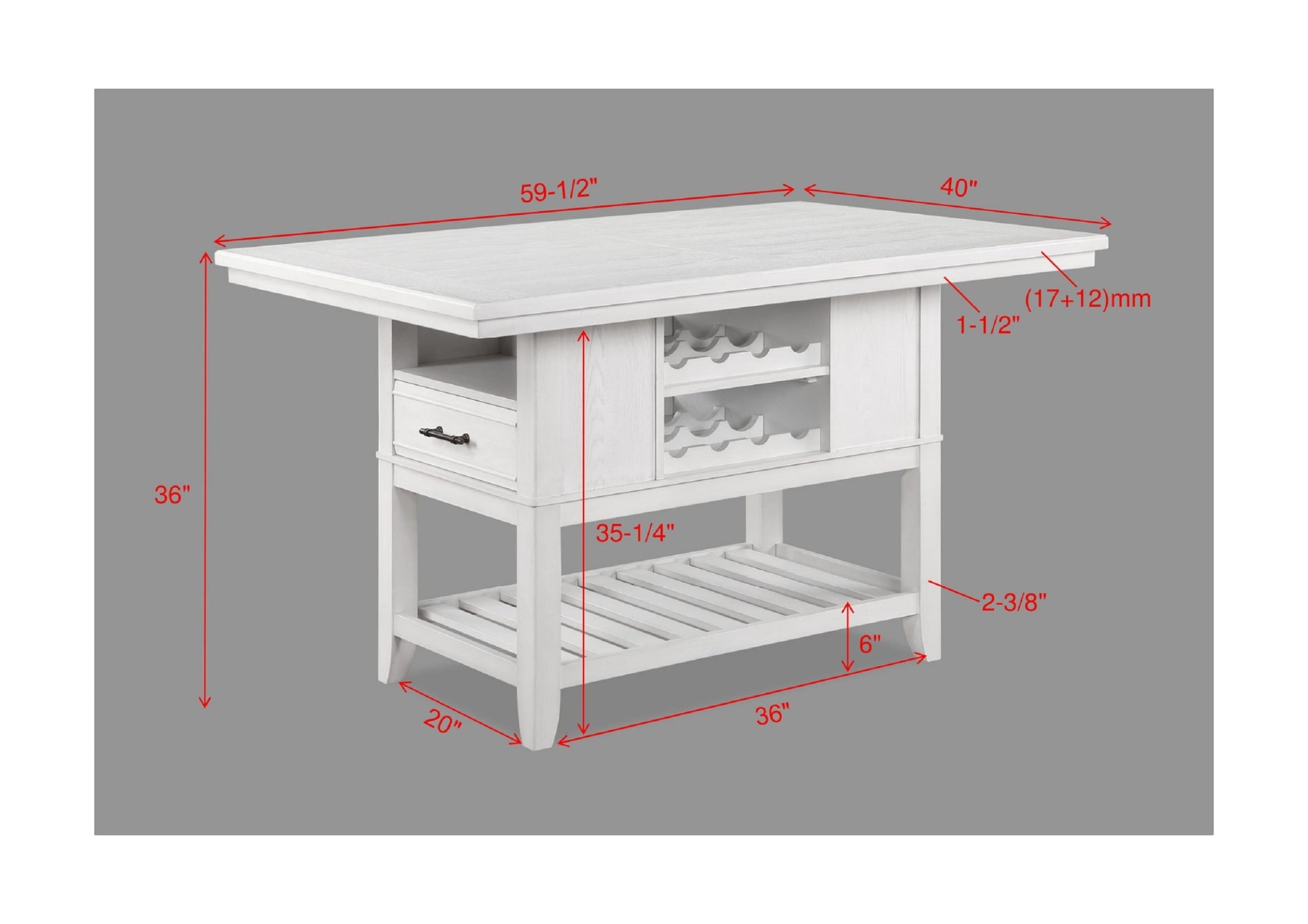 6 Piece Counter Height Dining Set White Rectangular Table Wine Bottle Storage Upholstery Chairs Open Shelf Storage Drawer Wooden Solid Wood Furniture Wood Wood White Seats 6 Wood Dining Room 60 Inches Fixed Table Farmhouse,Transitional 4 Leg Rectangular