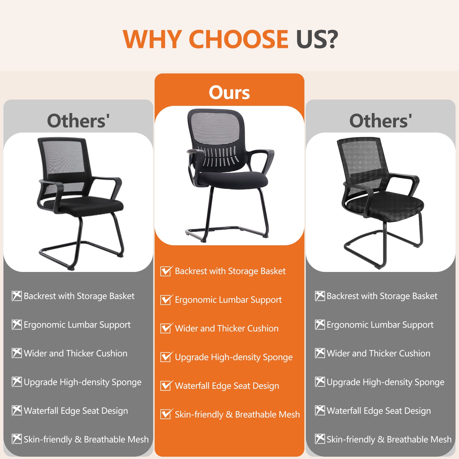 Mid Back Task Chair With Lumbar Support,Black L,Two Black Abs Pc