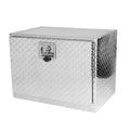 24 Inch Aluminum Stripes Plated Tool Box Pick Up Truck Bed Rv Trailer Toolbox Waterproof Square Storage Organizer With Lock And Ke 24