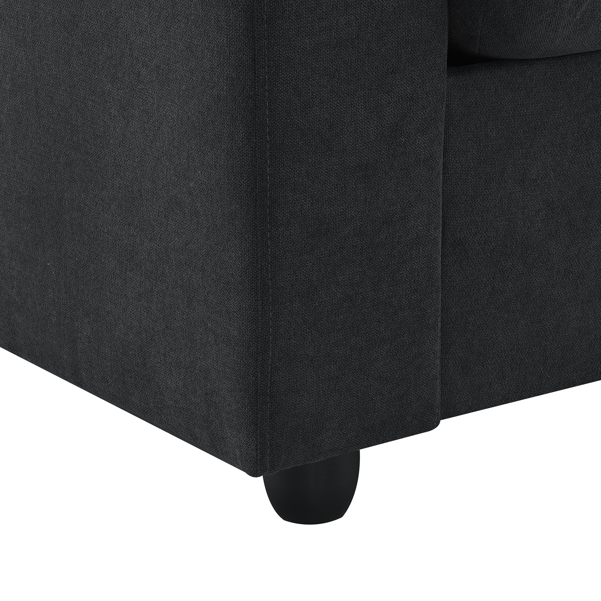 100.4*64.6" Modern Sectional Sofa,L Shaped Couch Set With 2 Free Pillows,4 Seat Polyester Fabric Couch Set With Convertible Ottoman For Living Room, Apartment, Office,4 Colors Black Polyester 3 Seat