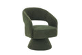 Swivel Accent Chair Armchair, Round Barrel Chair In Fabric For Living Room Bedroom,Green Teddy Green Foam Faux Fur