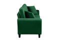 Video Modern Velvet Couch With 2 Pillow, 78 Inch Width Living Room Furniture, 3 Seater Sofa With Plastic Legs Green Velvet