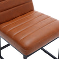 Upholstered Leather Dining Chairs Set Of 2 With Metal Legs, Mid Century Modern Leisure Chairs For Kitchen Living Room Dining Room Bistro Coffee Shop,Brown Brown Dining Room Foam Dry Clean Modern Dining Chairs Foam Pu Leather