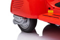 6V Licensed Vespa Scooter Motorcycle With Side Car For Kids, Red Red Chrome