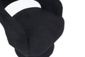 Swivel Accent Chair Armchair, Round Barrel Chair In Fabric For Living Room Bedroom,Black Teddy Black Foam Faux Fur
