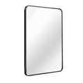 Black 24X32 Inch Metal Rectangle Barhroom Mirror Black Classic Mdf Glass Aluminium Alloy