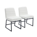 Upholstered Leather Dining Chairs Set Of 2 With Metal Legs, Mid Century Modern Leisure Chairs For Kitchen Living Room Dining Room Bistro Coffee Shop,Cream Cream Dining Room Foam Dry Clean Modern Dining Chairs Foam Pu Leather