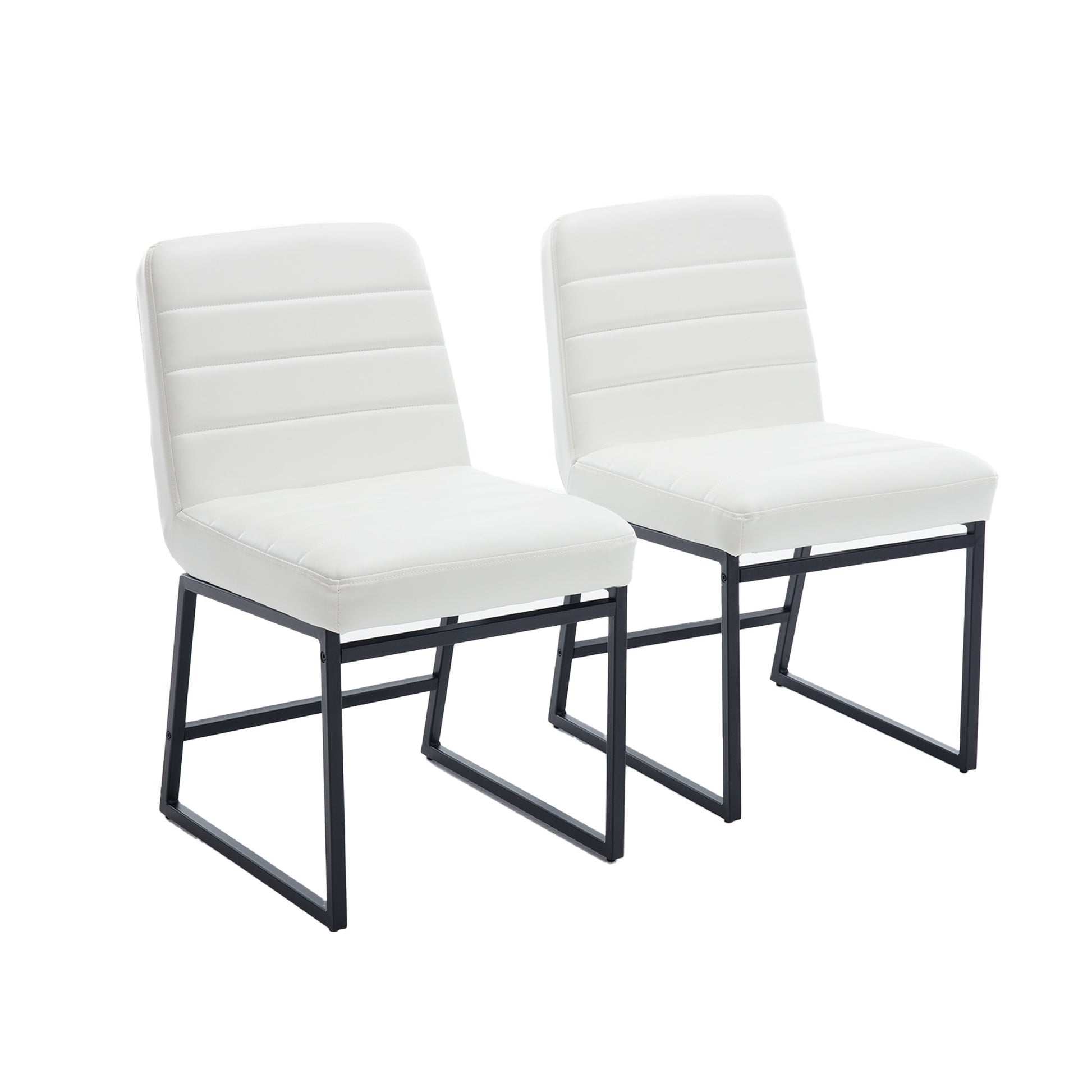 Upholstered Leather Dining Chairs Set Of 2 With Metal Legs, Mid Century Modern Leisure Chairs For Kitchen Living Room Dining Room Bistro Coffee Shop,Cream Cream Dining Room Foam Dry Clean Modern Dining Chairs Foam Pu Leather