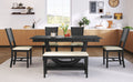 6 Piece Wood Half Round Dining Table Set Kitchen Table Set With Long Bench And 4 Dining Chairs, Modern Style, Gray Gray Wood Dining Room Bench Seating Rubberwood Rectangular Dining Table With Chair And Bench Upholstered Chair Wood Gray Solid Back Seats 6