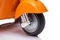 6V Licensed Vespa Scooter Motorcycle With Side Car For Kids, Orange Orange Chrome