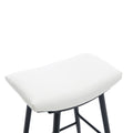 Bar Stools Set Of 2 Armless Counter Low Bar Stools Without Back Modern Pu Leather Stools With Metal Leg And Footrest,Cream Cream Kitchen Foam Dry Clean Modern Bar Stools Foam Pu Leather