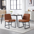 Upholstered Leather Dining Chairs Set Of 2 With Metal Legs, Mid Century Modern Leisure Chairs For Kitchen Living Room Dining Room Bistro Coffee Shop,Brown Brown Dining Room Foam Dry Clean Modern Dining Chairs Foam Pu Leather