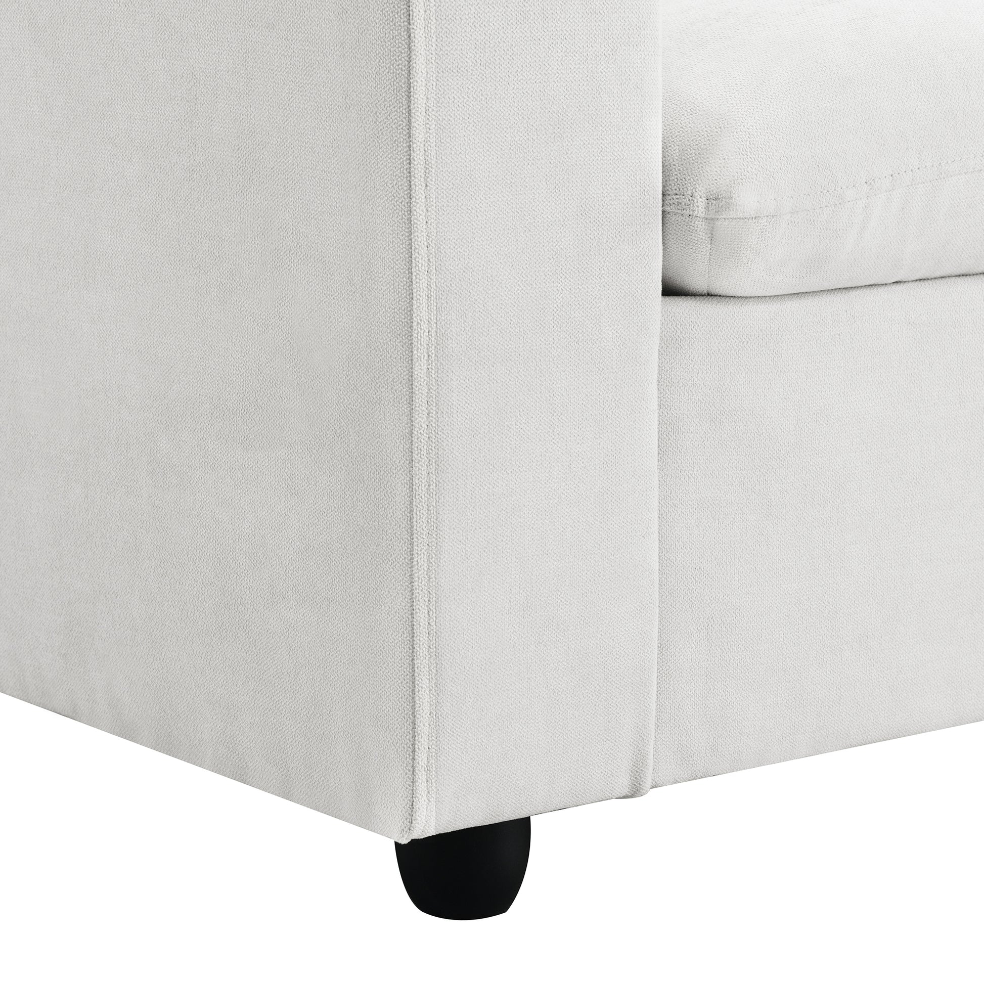 100.4*64.6" Modern Sectional Sofa,L Shaped Couch Set With 2 Free Pillows,4 Seat Polyester Fabric Couch Set With Convertible Ottoman For Living Room, Apartment, Office,4 Colors White Polyester 3 Seat
